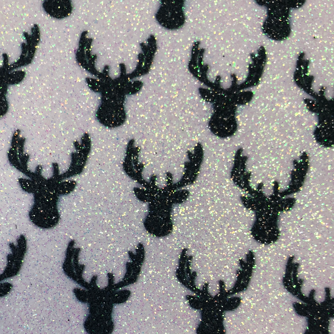 White w Buck Head Faux Leather