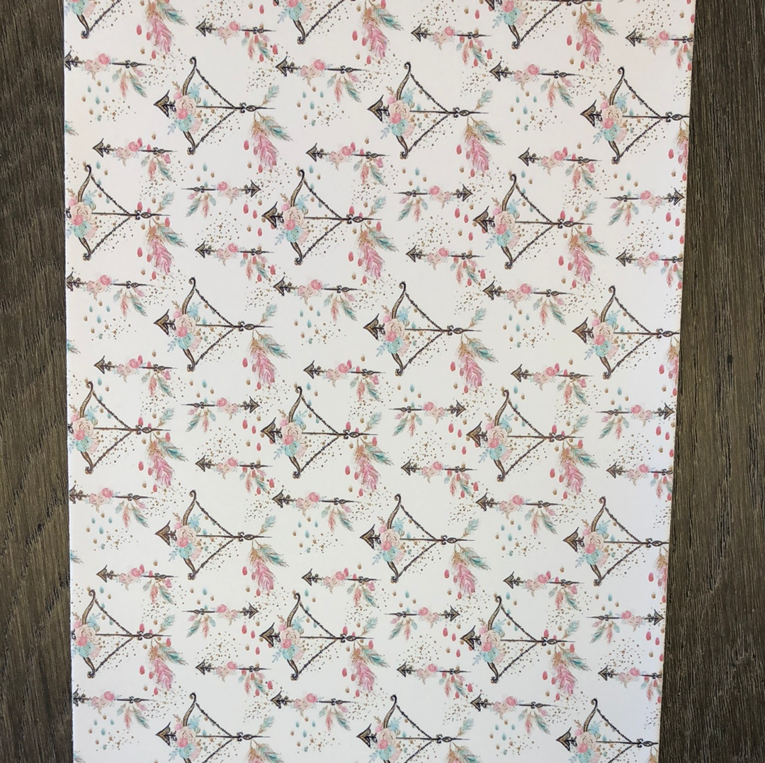 Bow and Arrow Floral Faux Leather