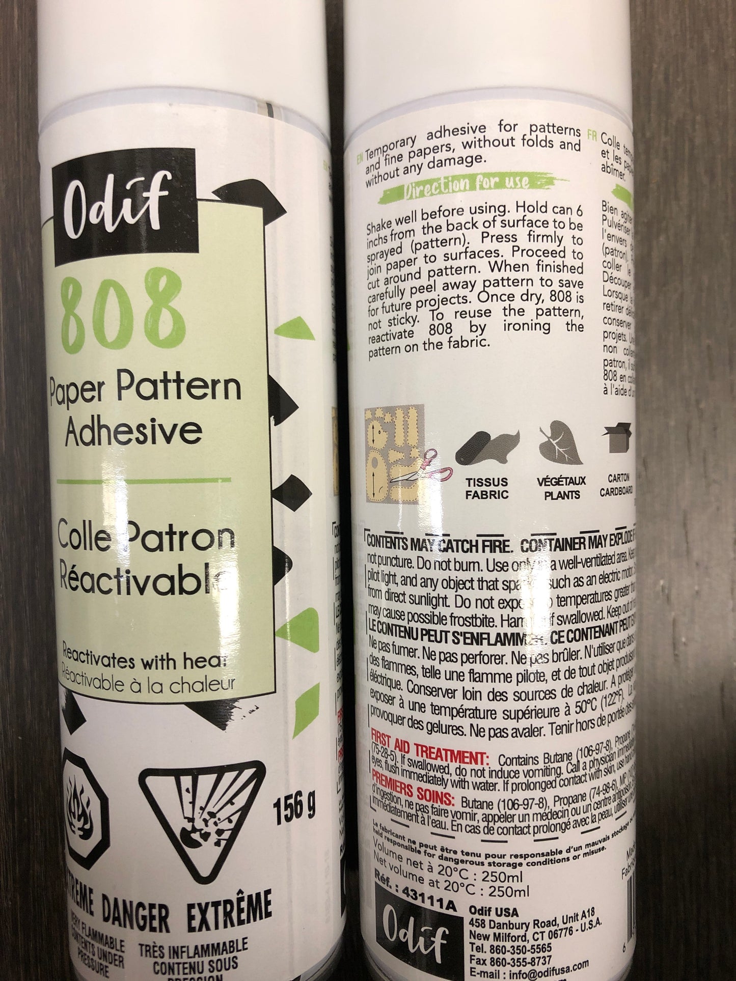 ODIF 808 Spray and Fix Temporary Adhesive for Paper Patterns - 156g