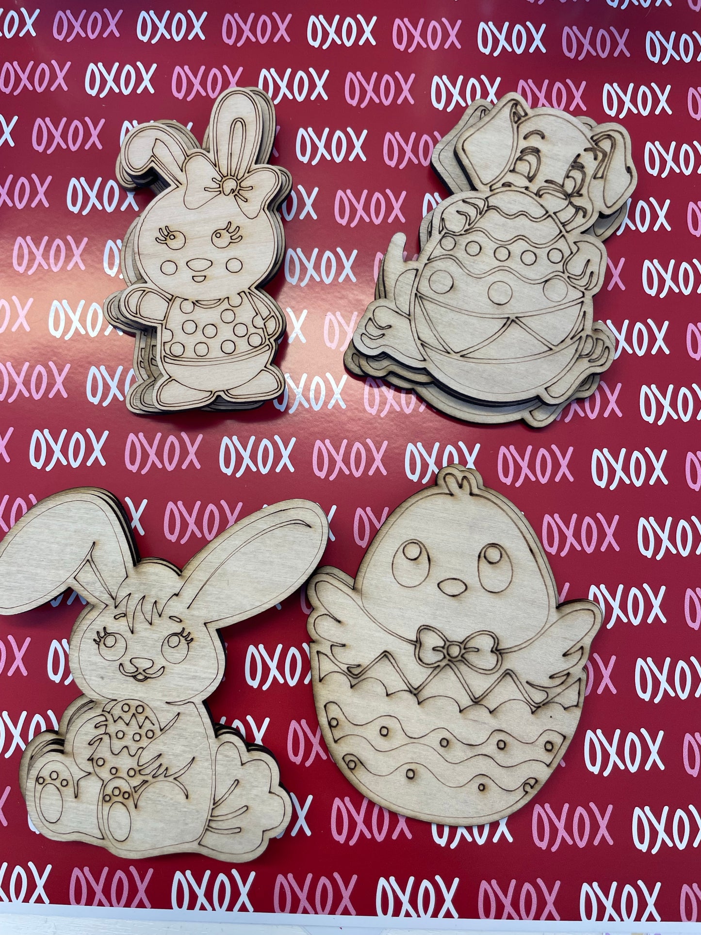 Assorted Easter Coloring Wood Cutouts