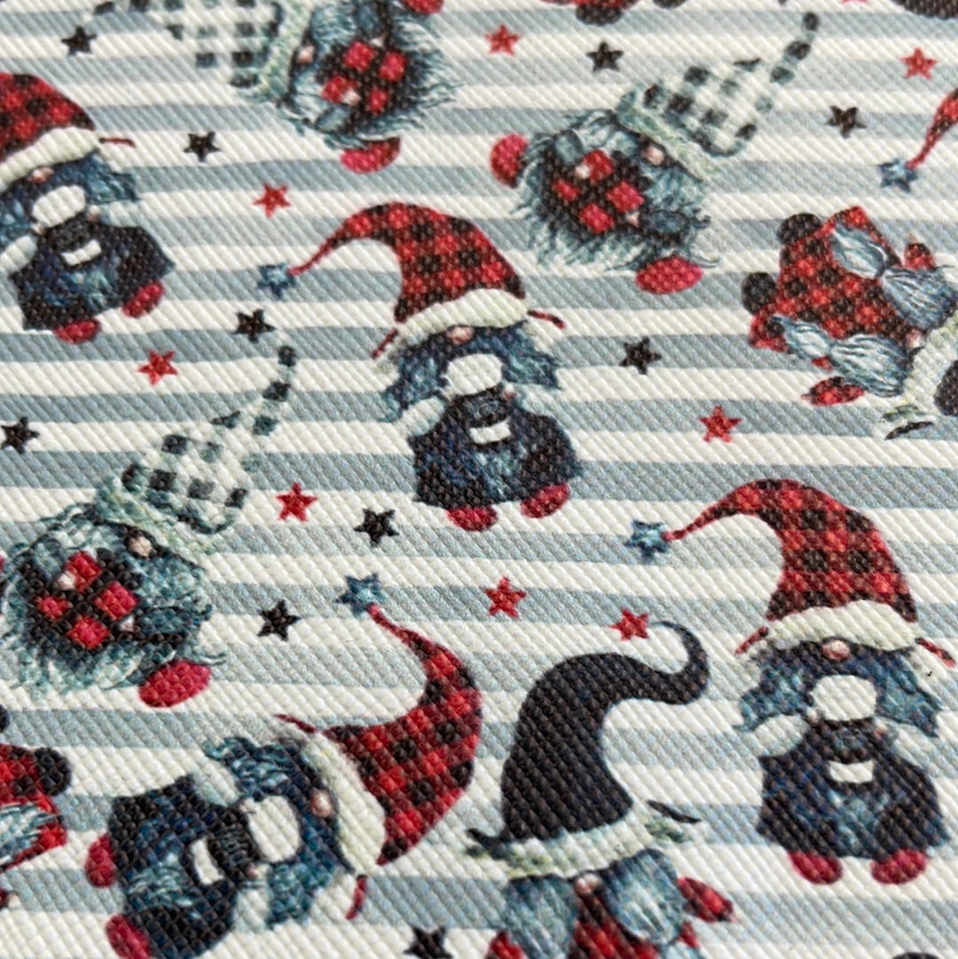 Faux Leather - Gnomes with stripes