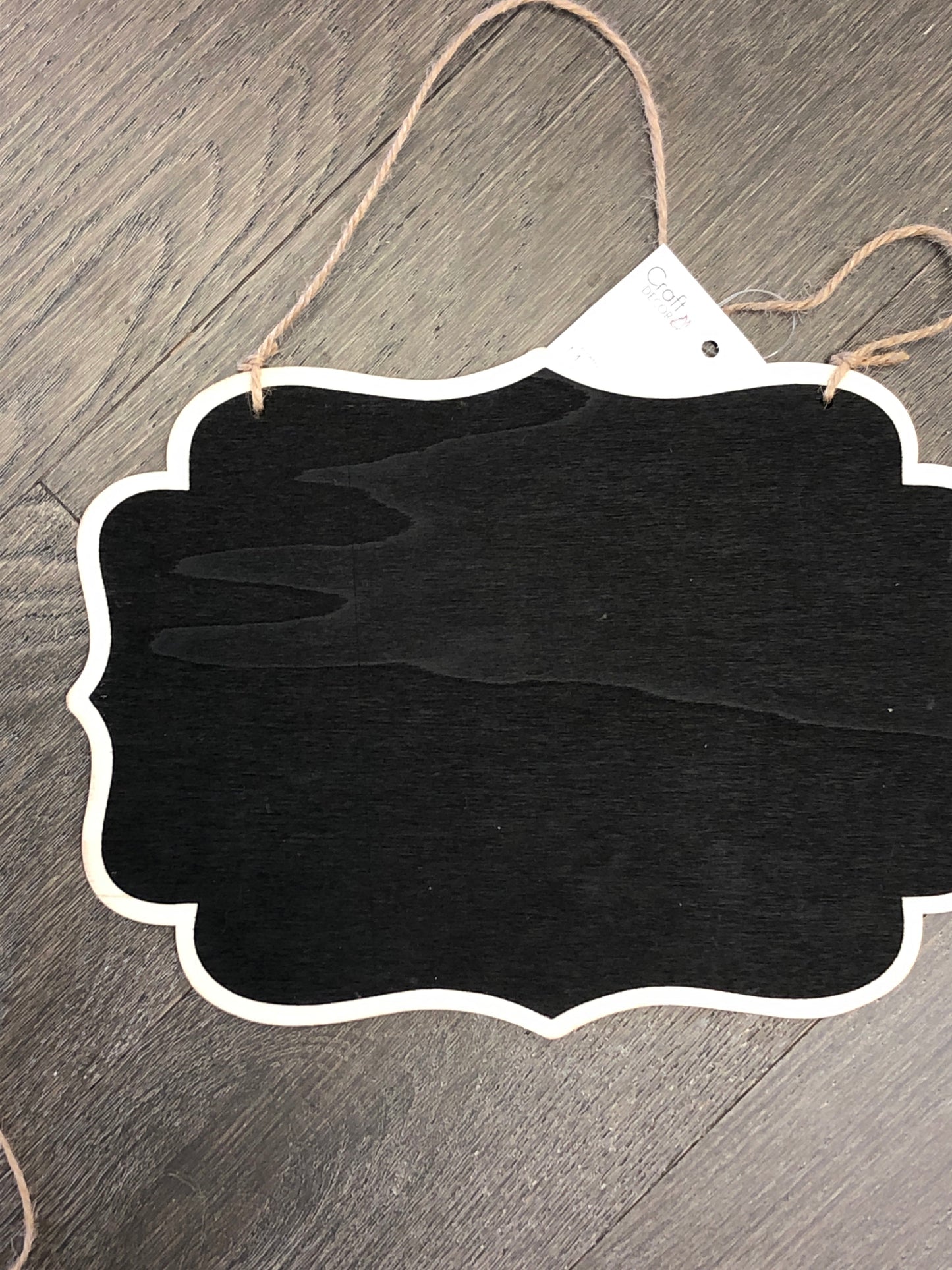 Asstd Chalkboard Wall Plaques w Jute Hanger