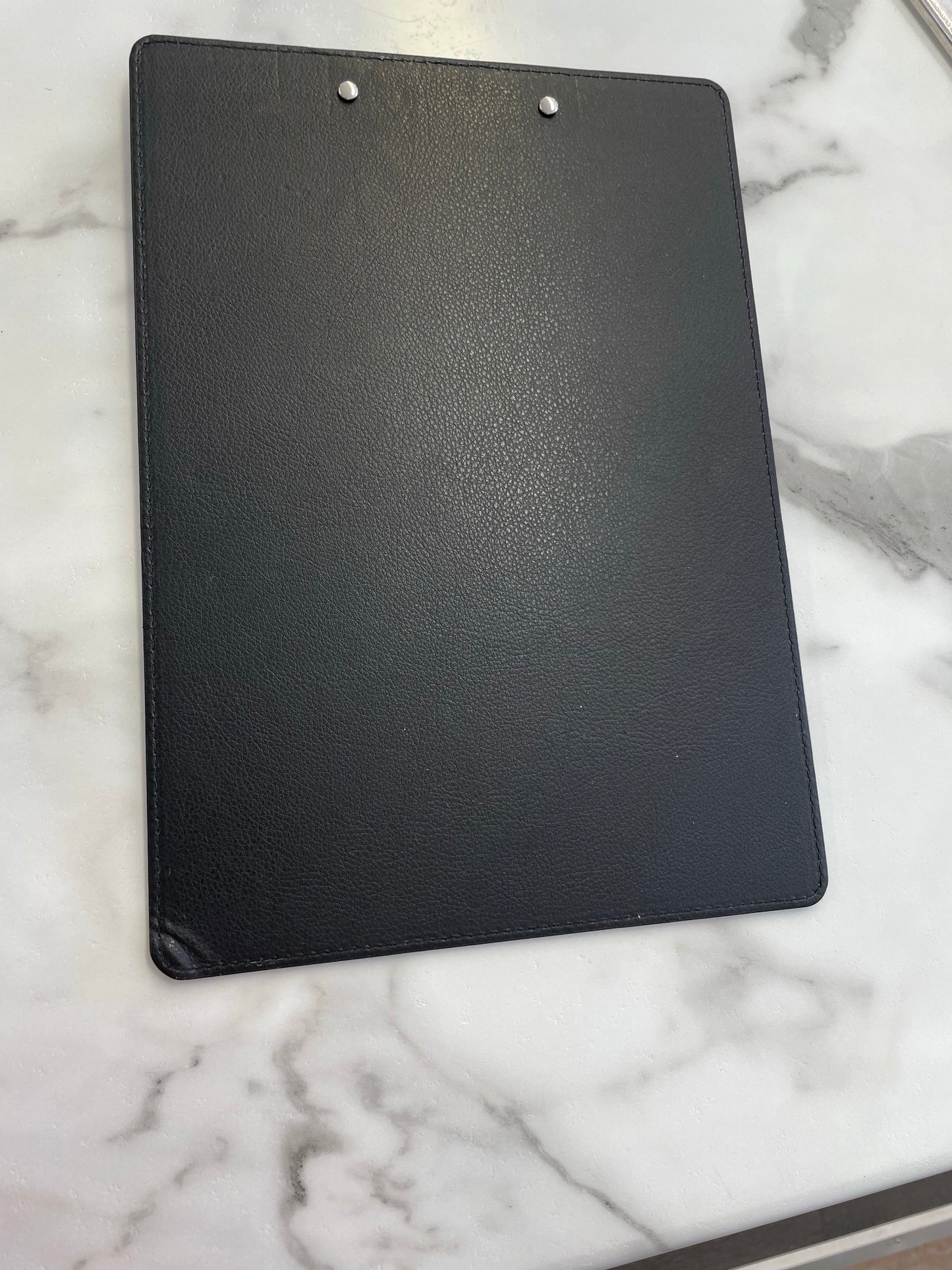 PU Leather Clipboard w Metal Clip - Brown