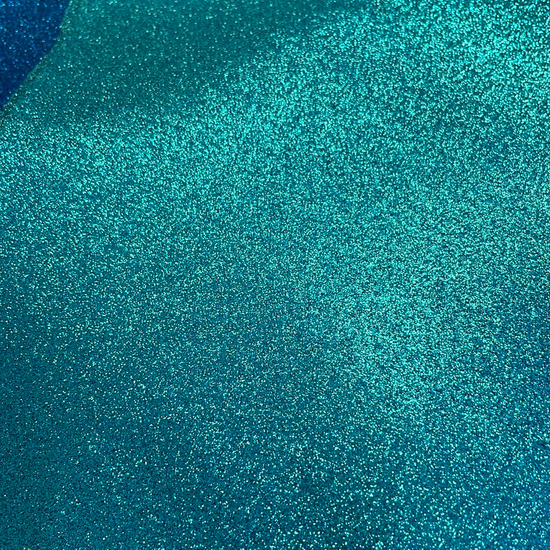 Fine PVC Glitter Teal Faux Leather