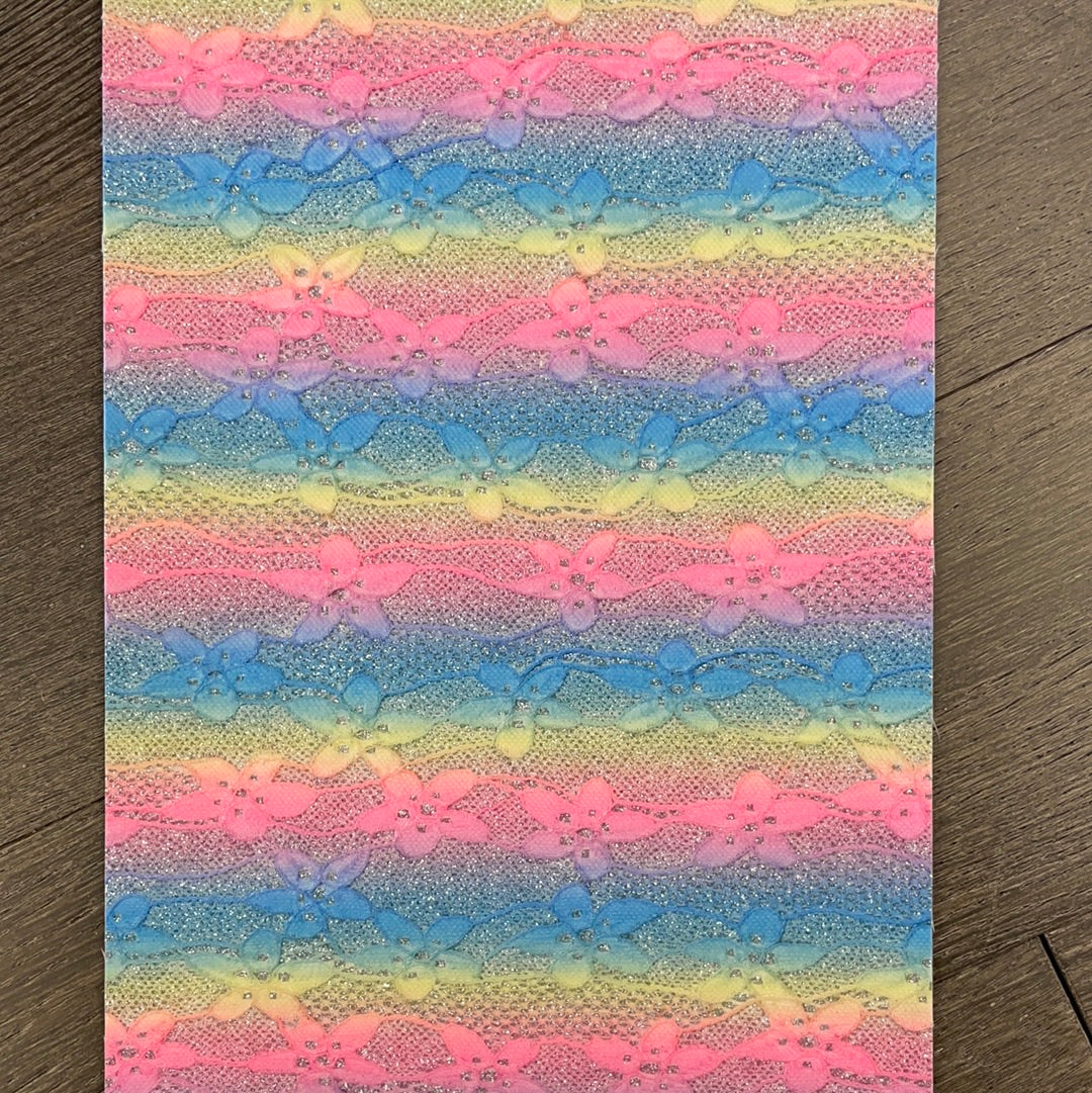 Rainbow Lace and Glitter Faux leather