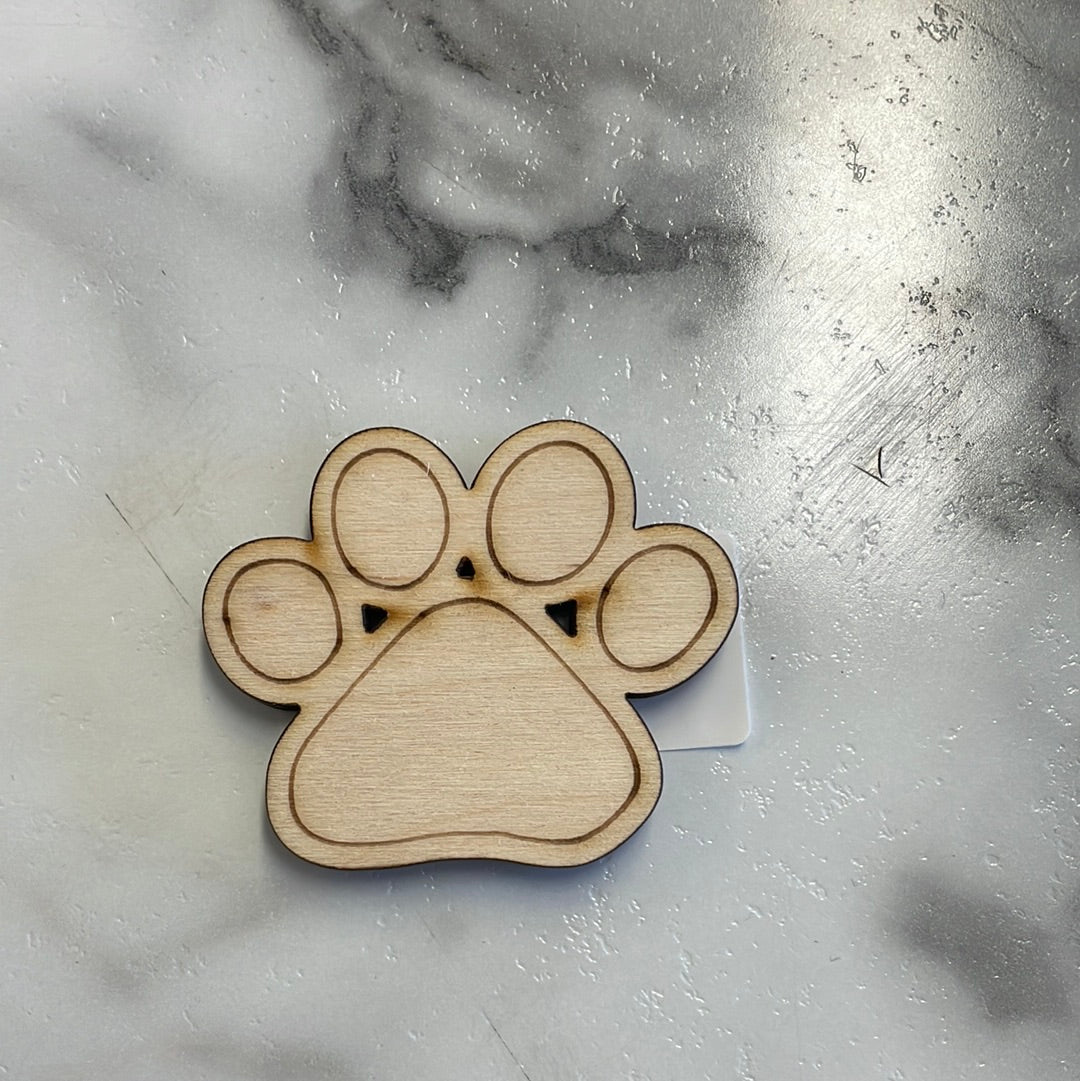 2 inch birch Paw Print