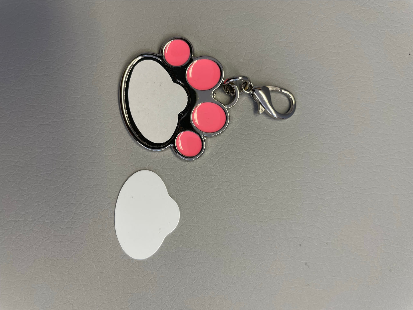 Metal Paw Print Tag w Inserts - Pink
