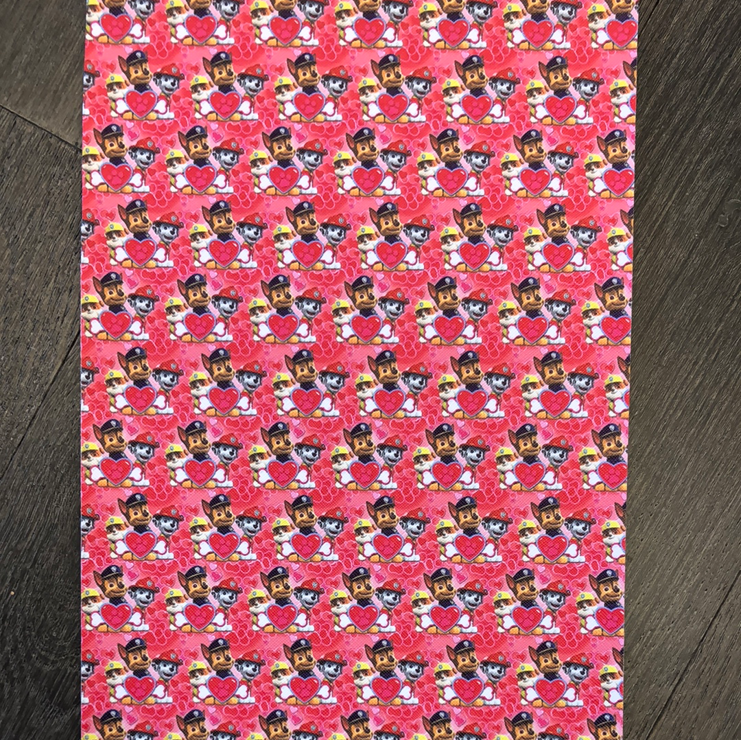 Faux Leather Paw Dogs with Hearts