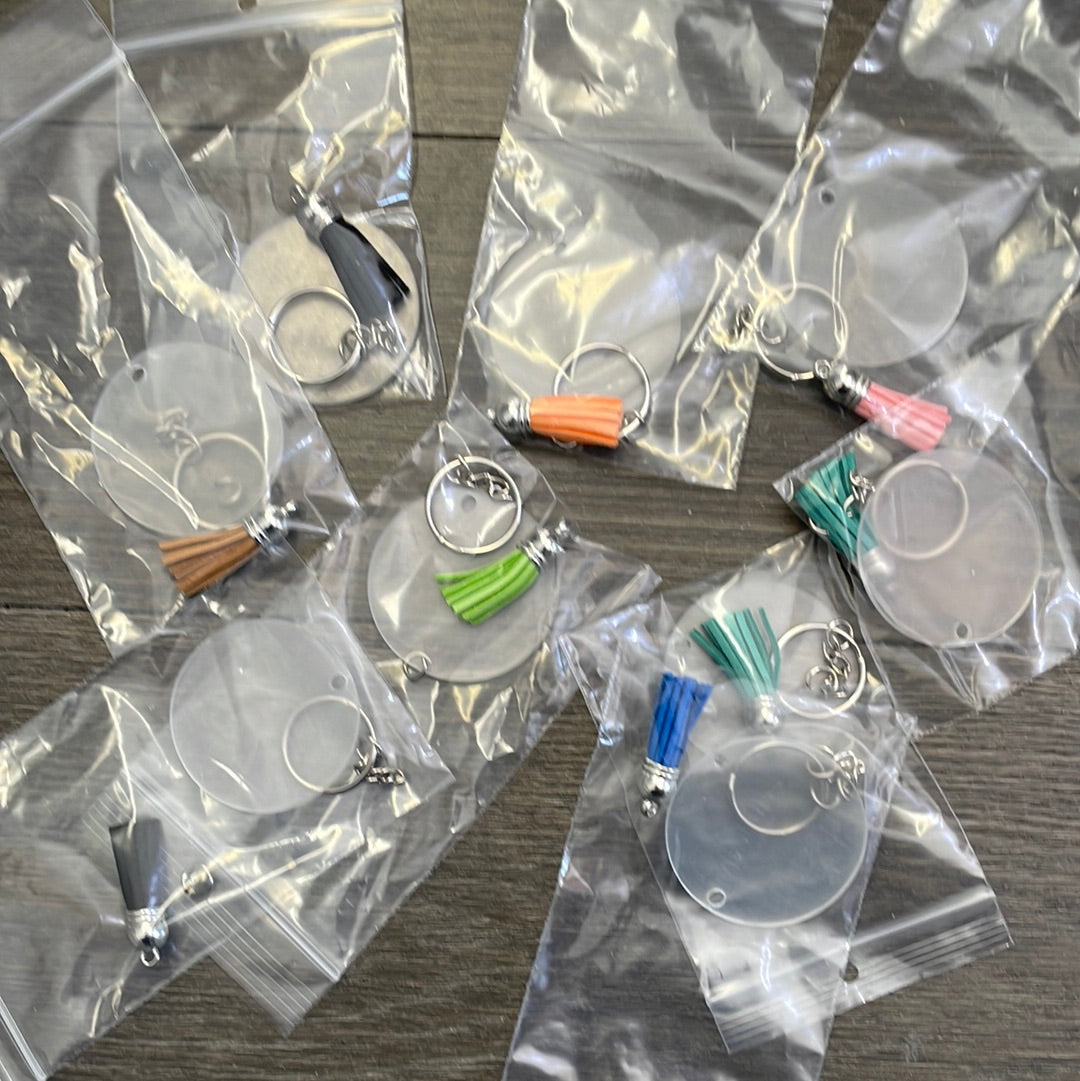Assorted Key Ring Round with Tassel