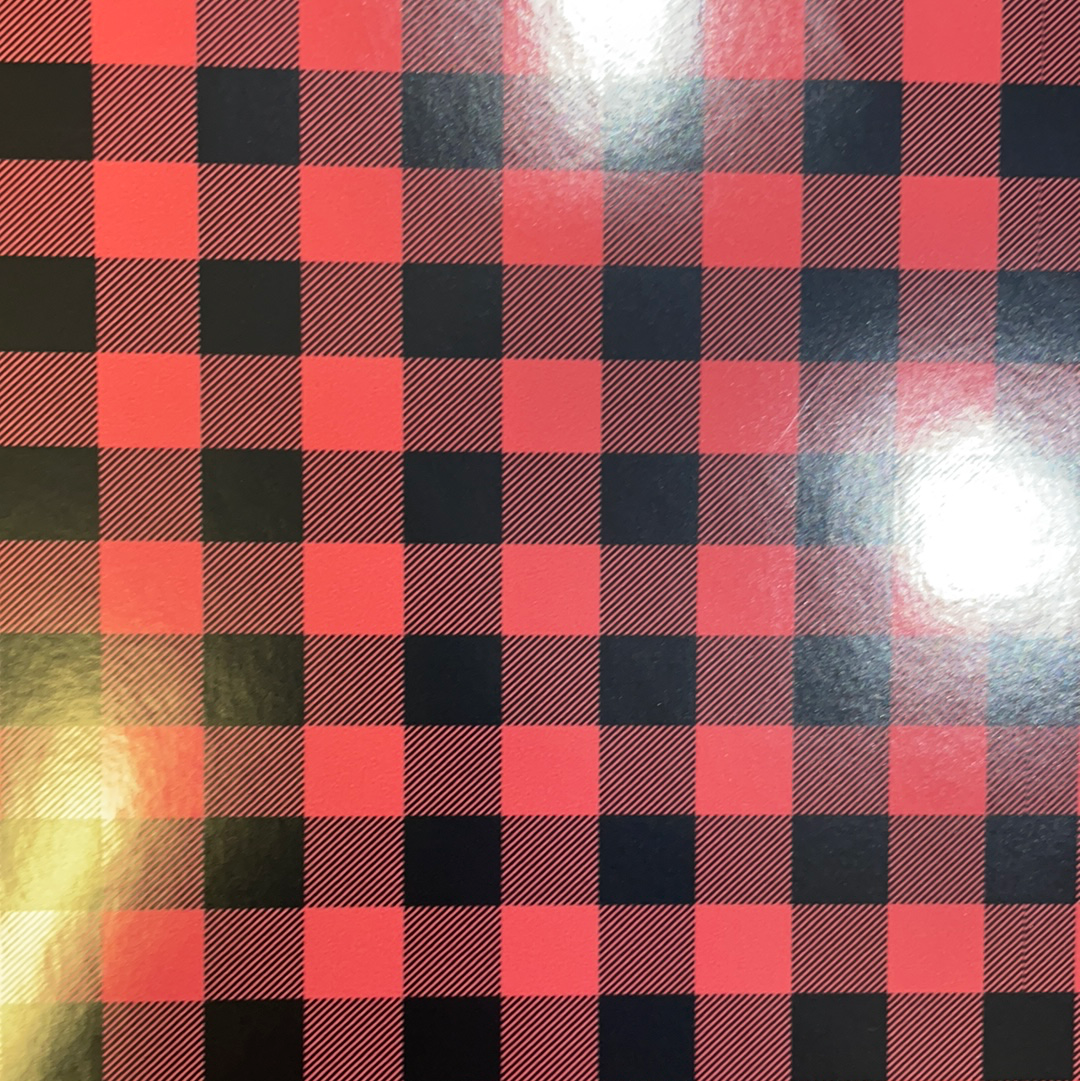 Patterned Permanent Adhesive Vinyl Buffalo Plaid