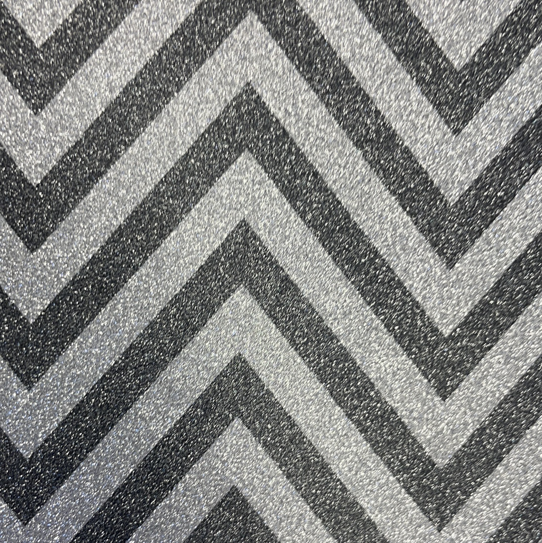 Glam Glitter Cardstock Silver Chevron