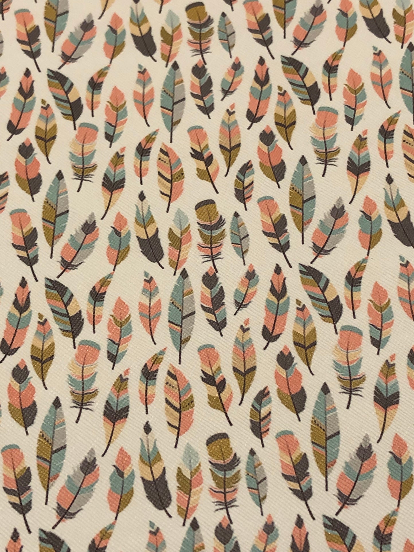 Faux Leather Small Feather Pattern