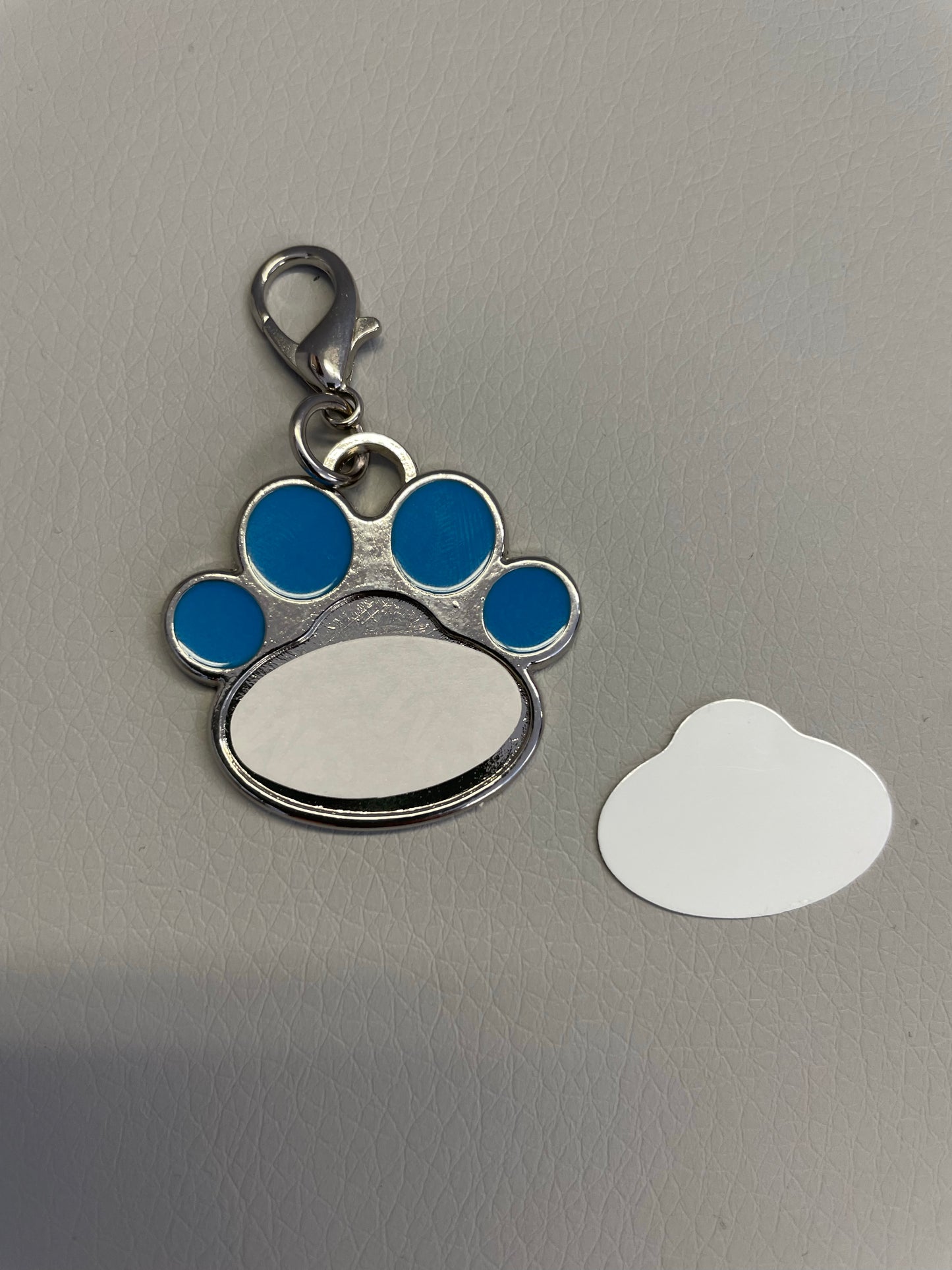 Metal Paw Print Tag w Inserts - Blue