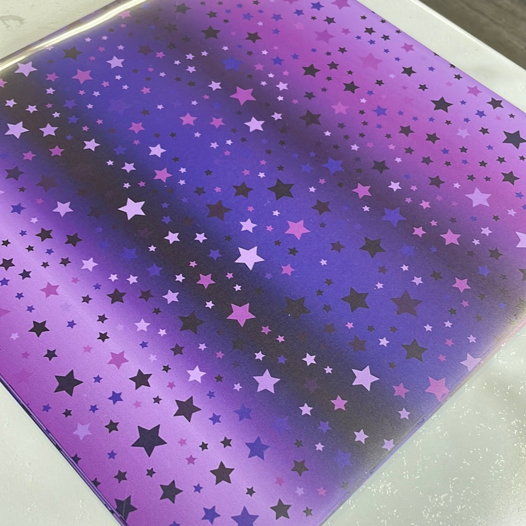 Purple Stars Patterned HTV