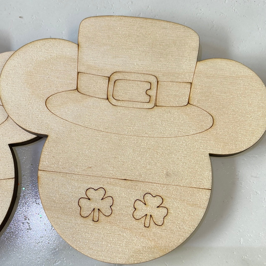 Birch Top Hat shamrock mouse Head