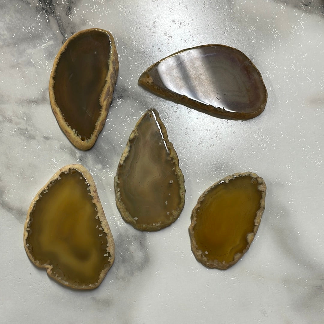 Engrave agate keyring - Yellow