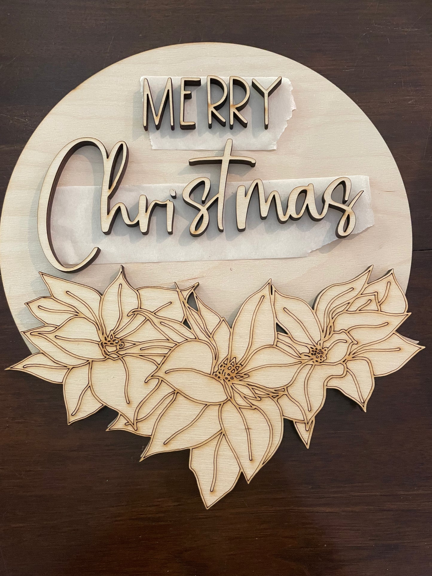 Merry Christmas poinsettia Sign Kit