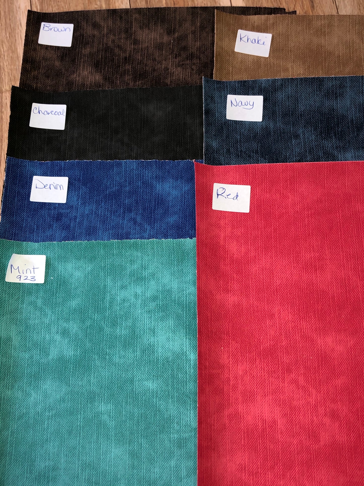 Faux Leather Denim Look Asstd Colors