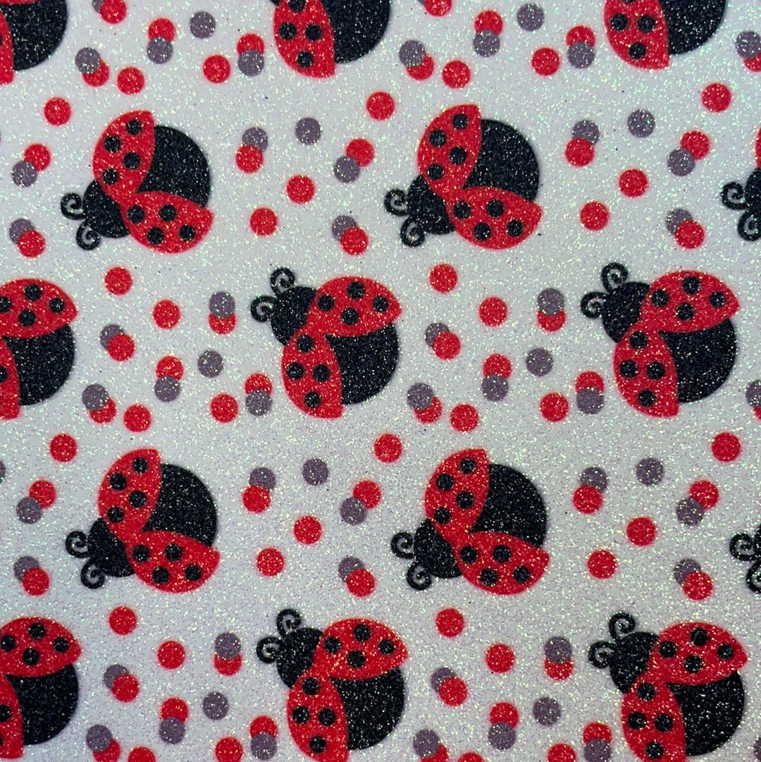 Ladybug Fine glitter Faux Leather