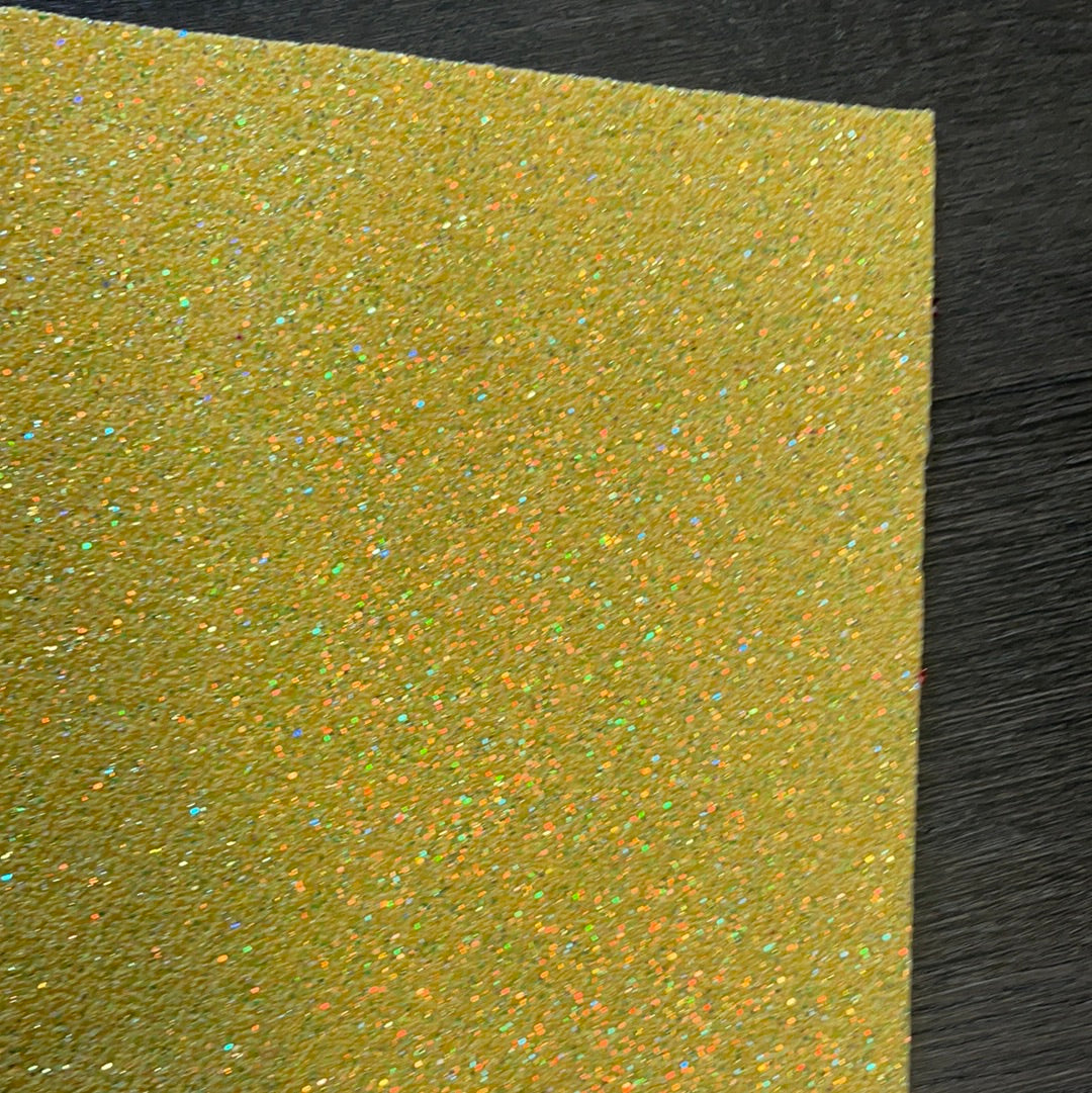 Yellow Confetti Glitter Faux leather
