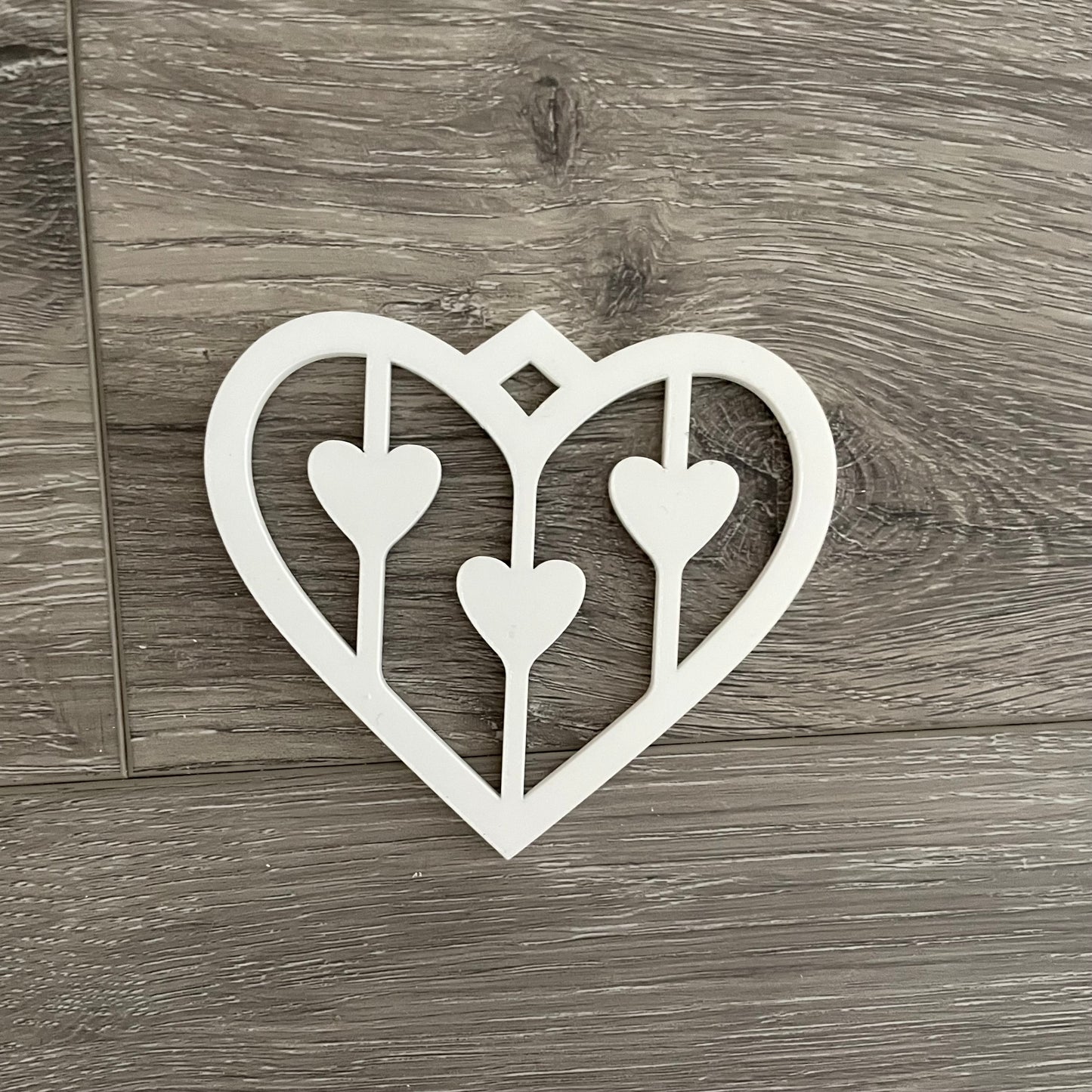 White Acrylic Heart w hole