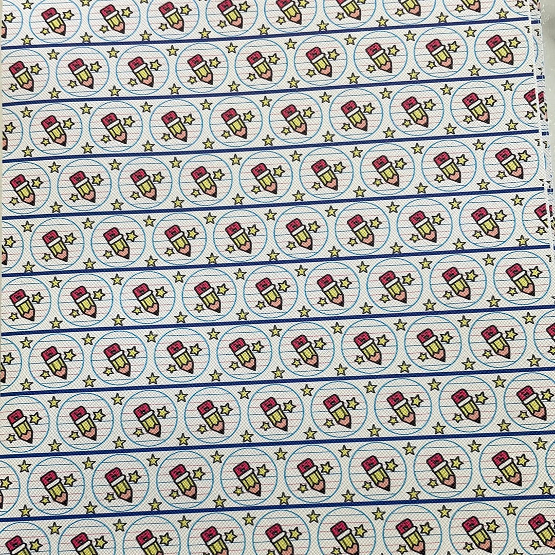 Pencils notepaper Faux leather