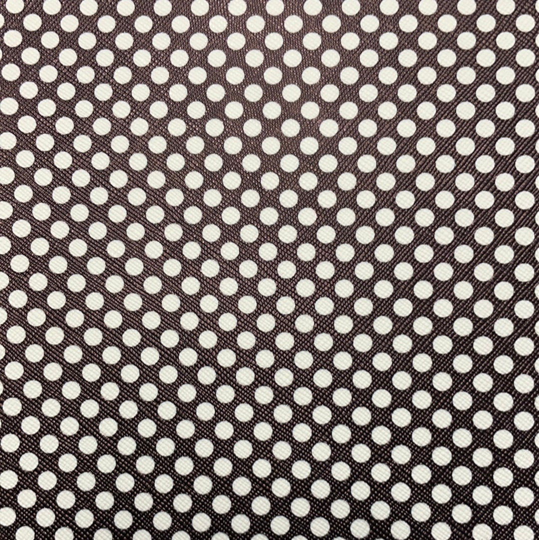 Black and white Polka Dots Faux Leather