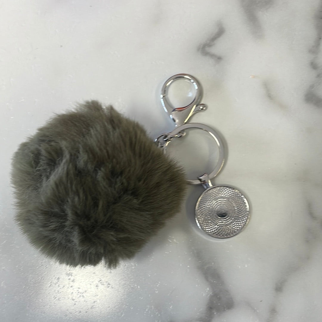 DBL sublimation pompom key chains- Olive Green