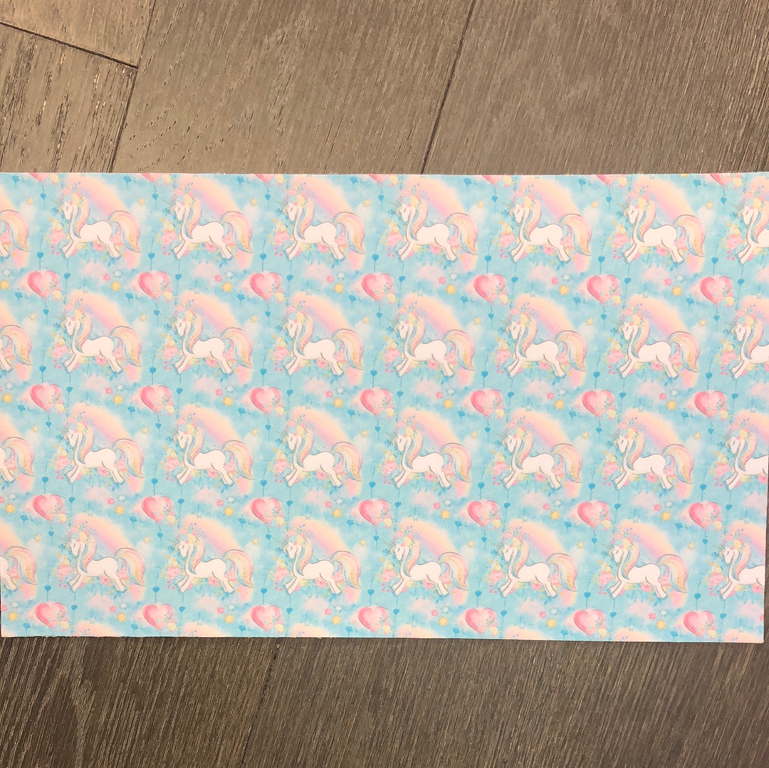 Unicorns rainbows Faux leather