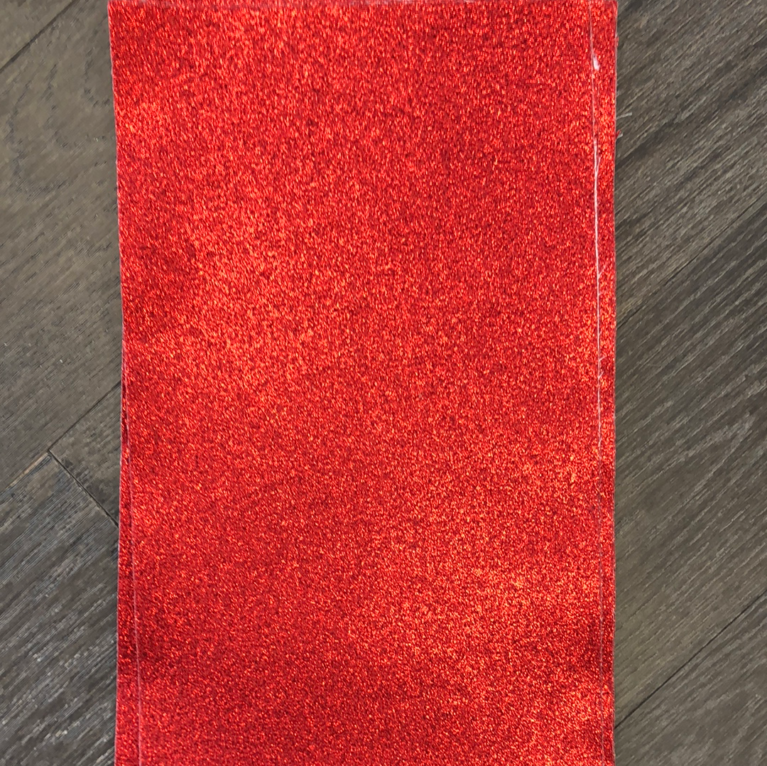 Fine Glitter Faux Leather Red