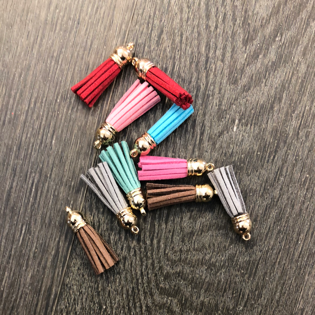 Tassels- 1.5 inch Assorted Colours w Gold Top
