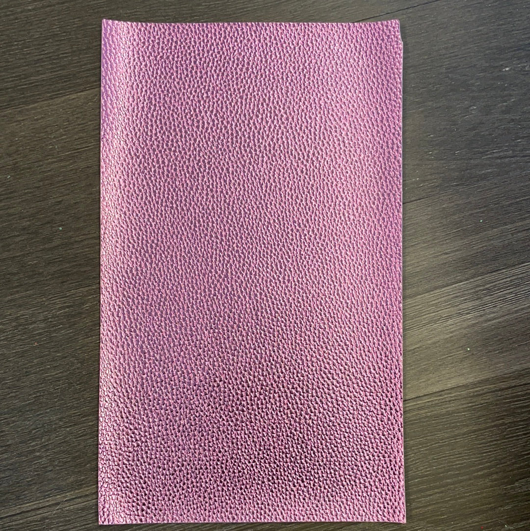 Light Pink Metallic Litchi Faux leather