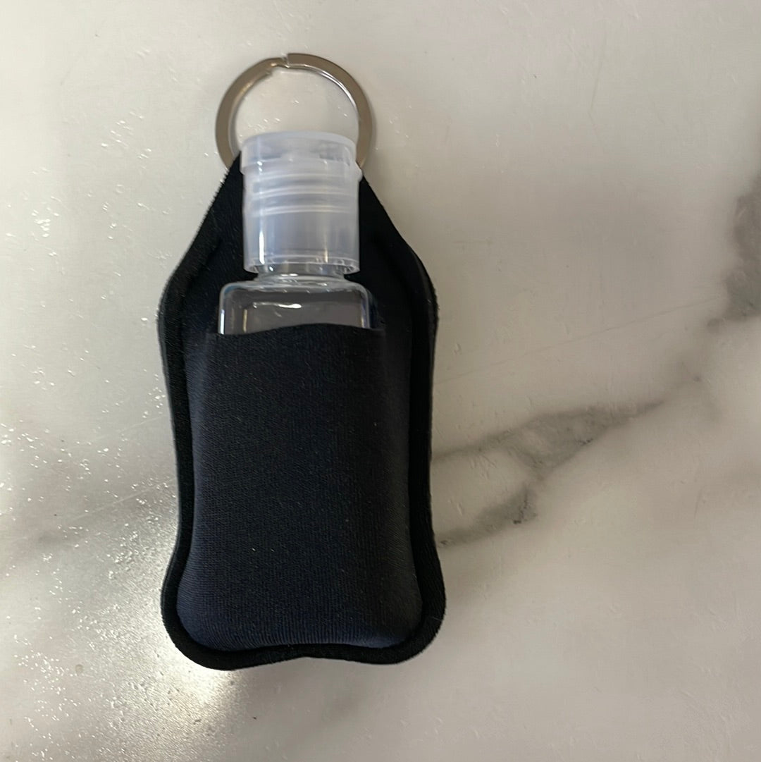 Black Neoprene Sanitizer Holder w Bottle
