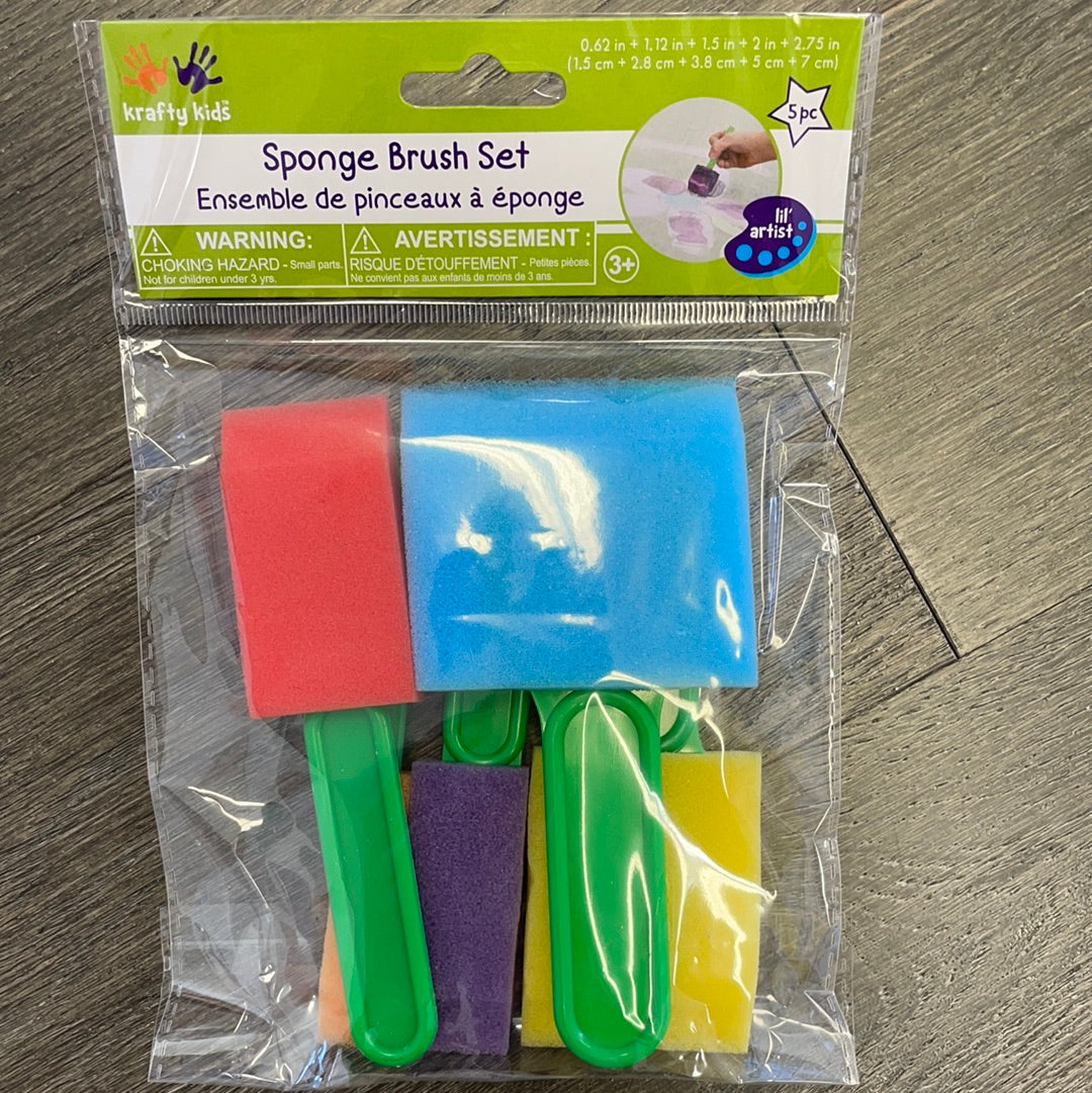 Lil' Artist Sponge Brush 5/pk Assorted sizes