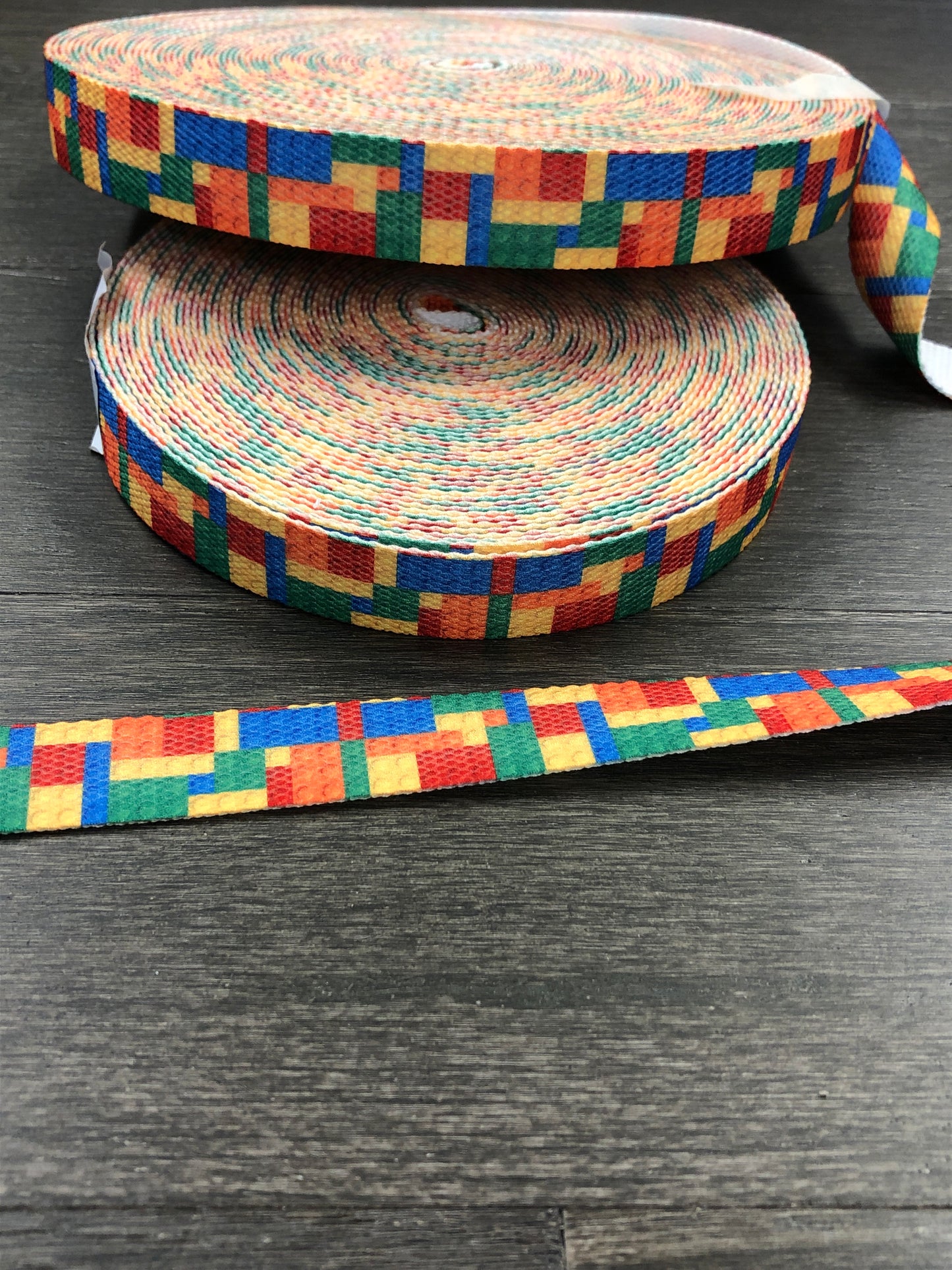 Building Blocks Cotton Webbing 1 Inch Wide