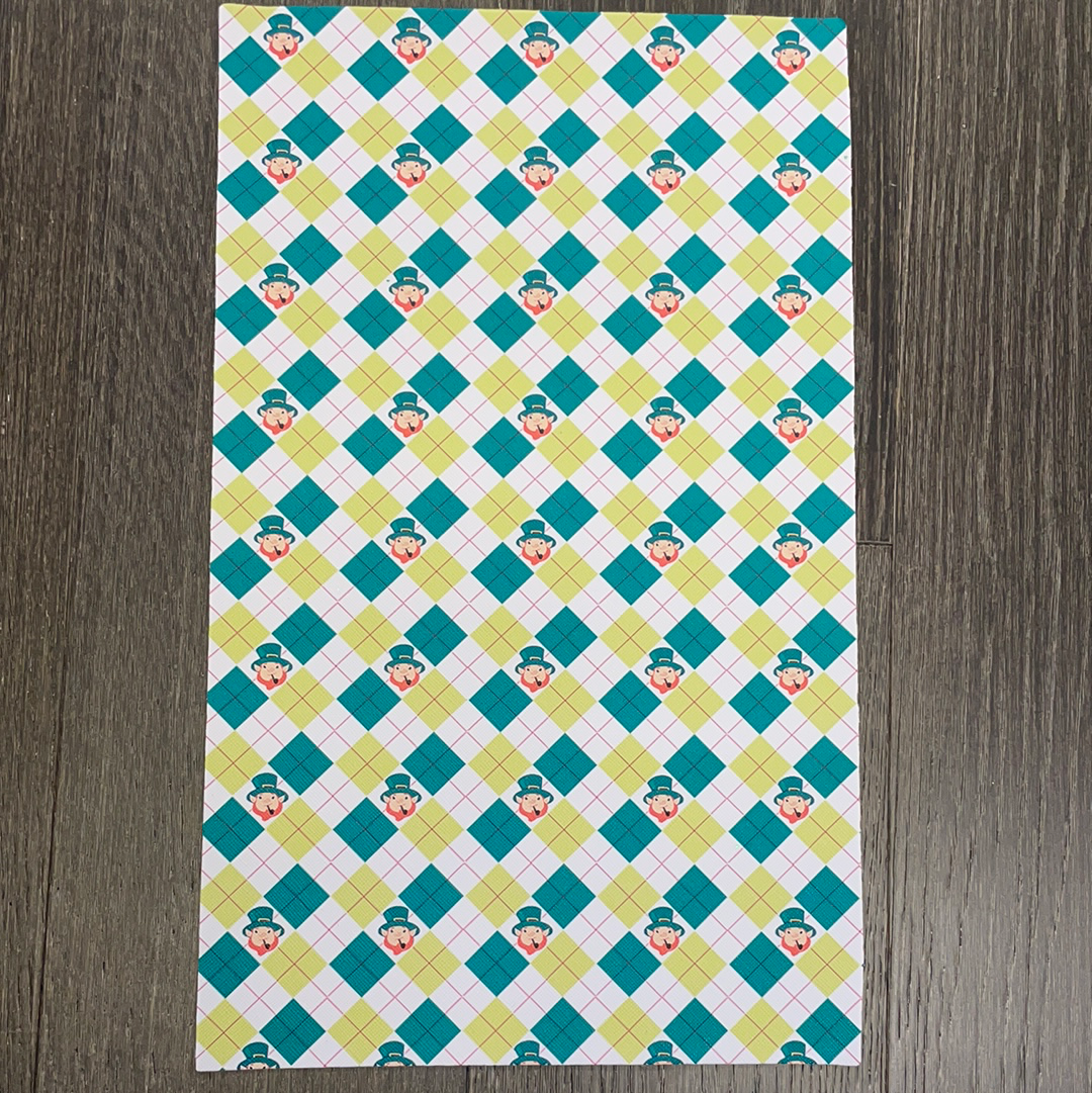 Faux Leather Plaid Leprechaun