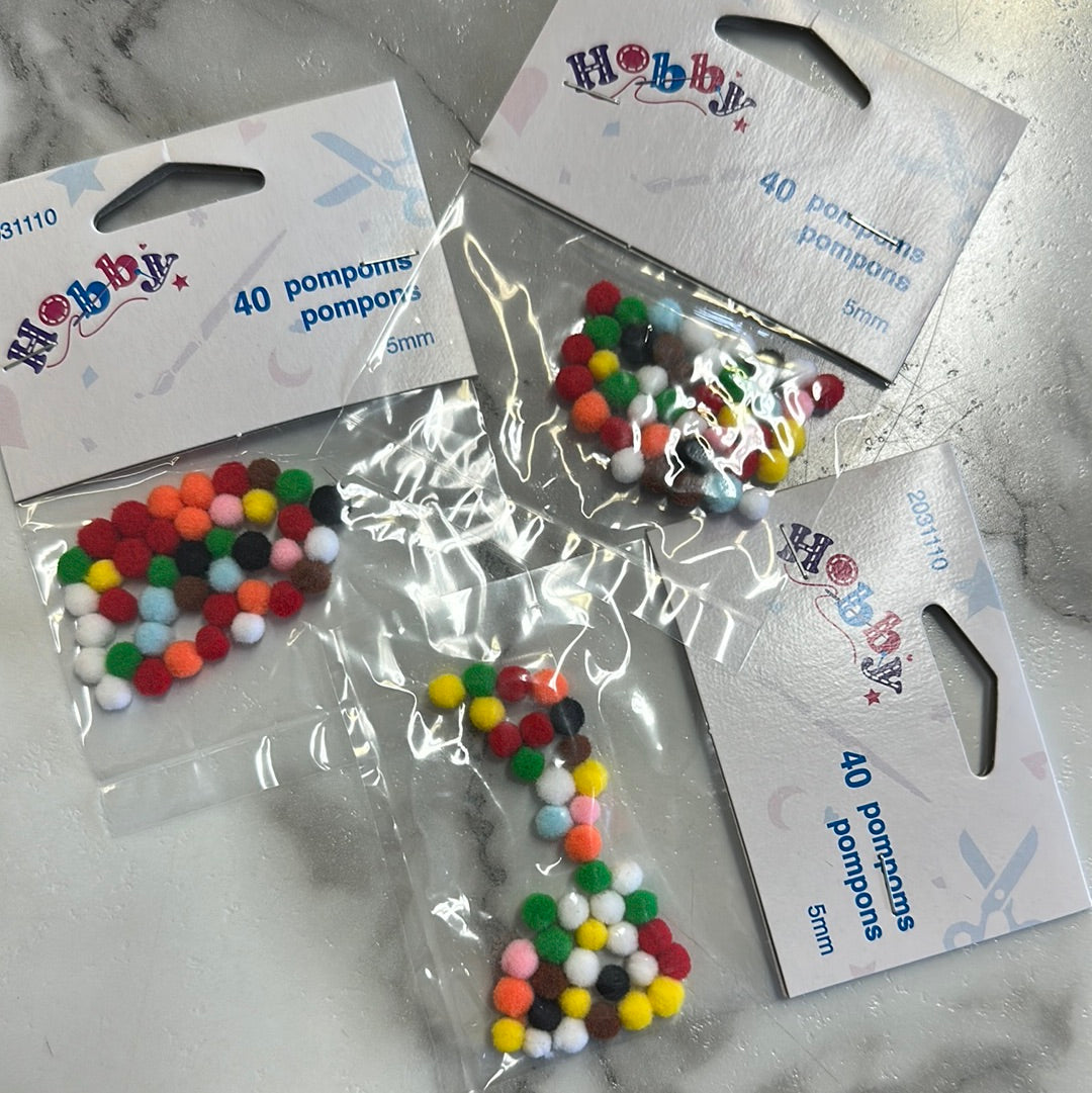 PomPoms 5mm Assorted 40 PK
