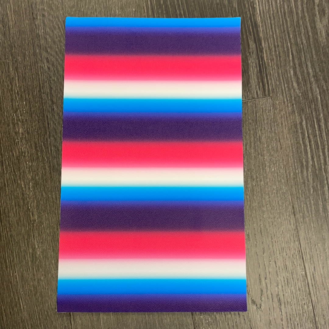 Bubble Faux Leather stripes Pink Blues White