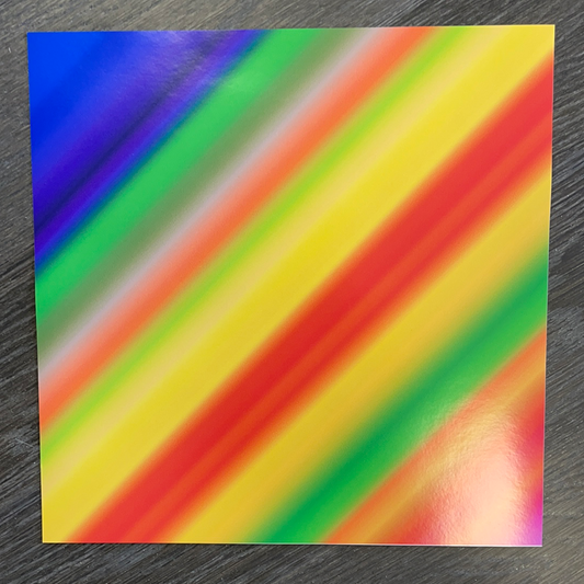 Patterned Permanent Vinyl Diagonal Rainbow Stripe