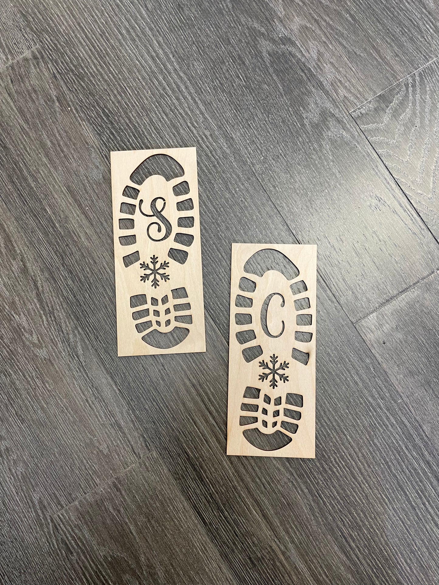 Santa foot print stencils