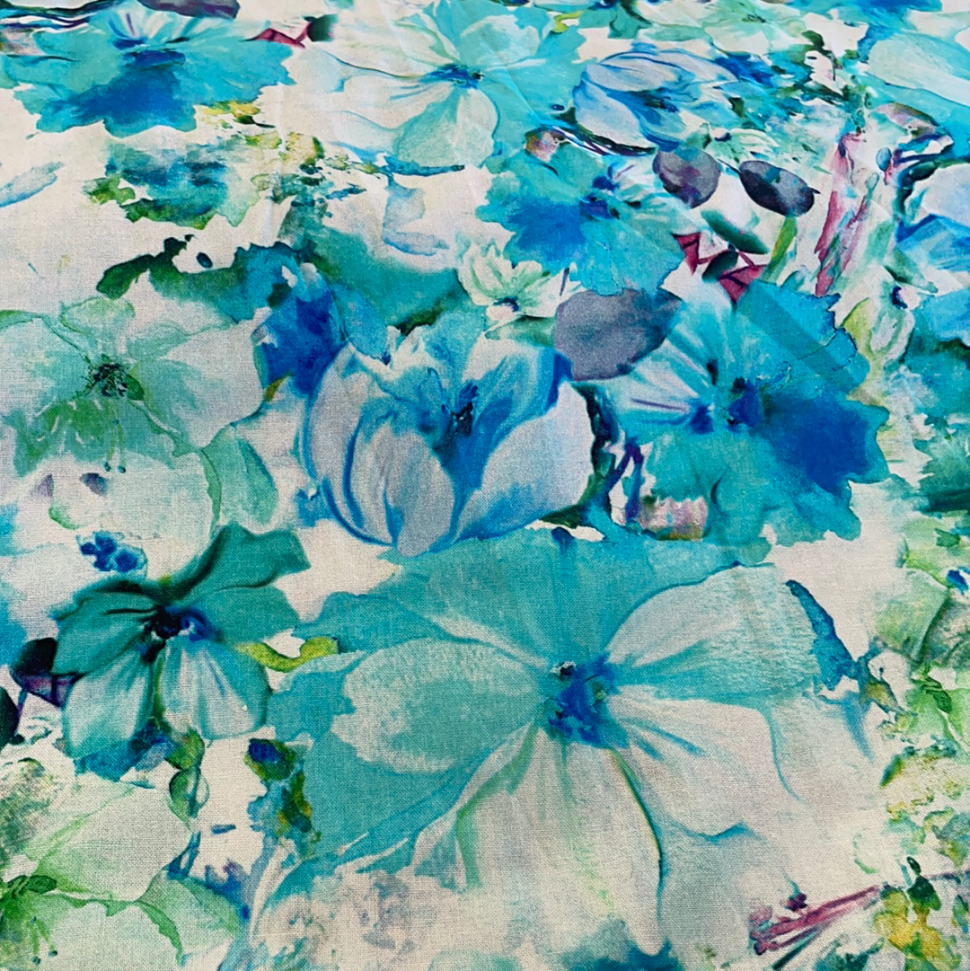 Arabesque WB Cotton Floral Teal