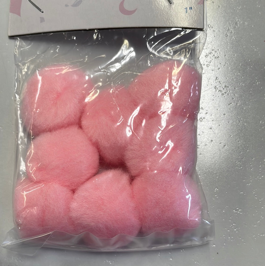 Pom Poms 1in Black 8PK