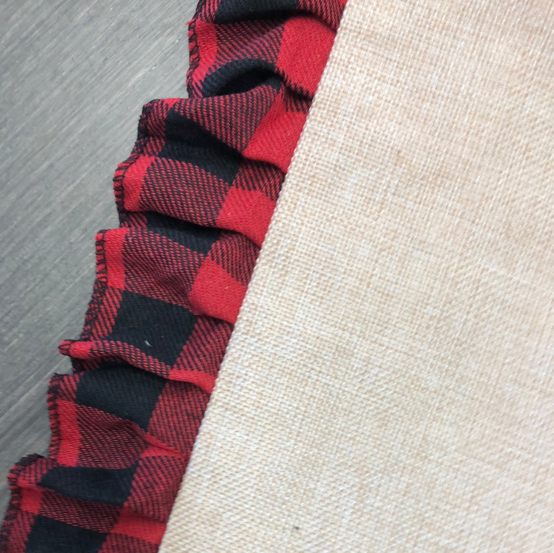 Buffalo plaid ruffle pillow cover