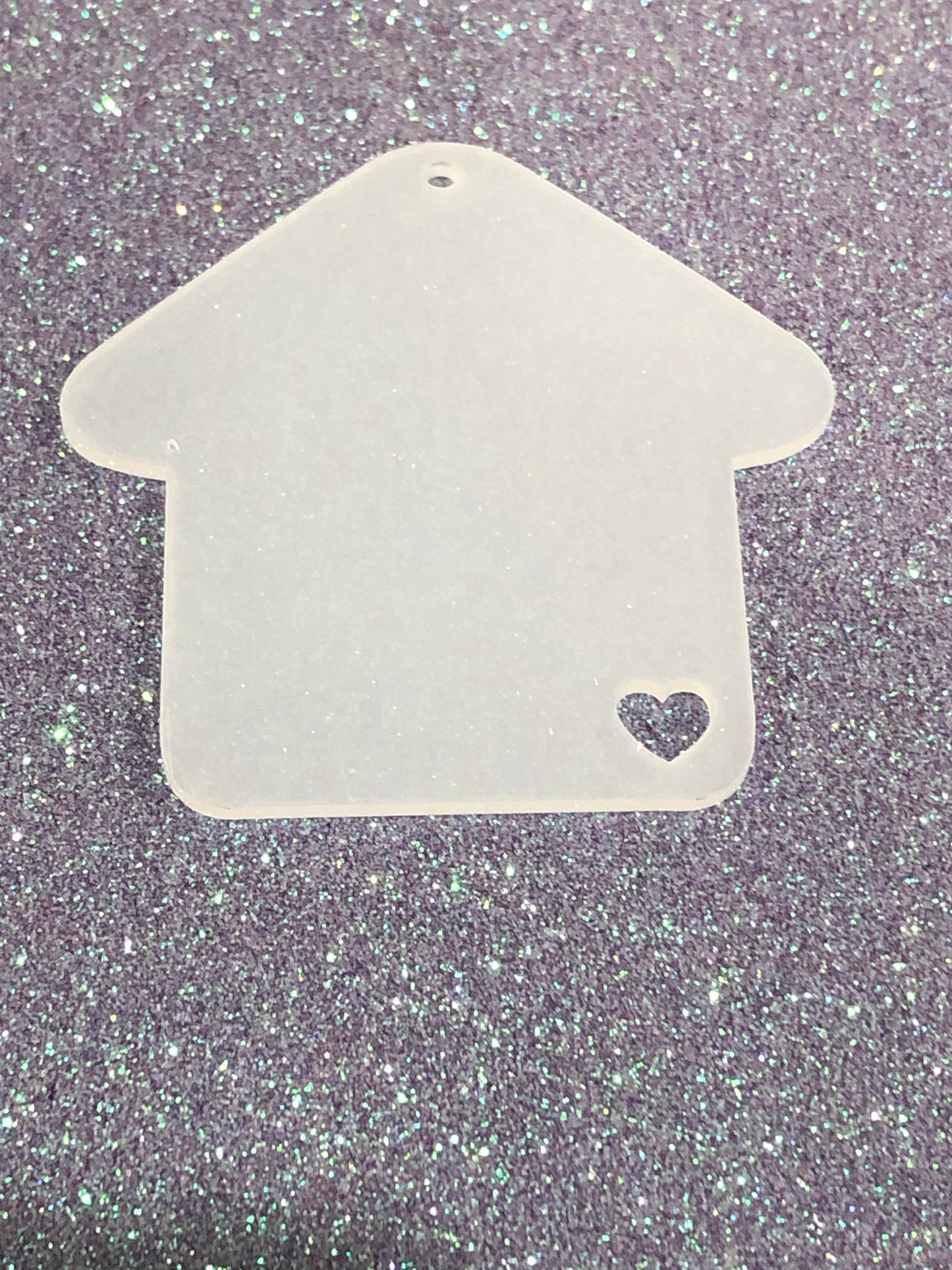 3" Acrylic House Blank with heart cutout