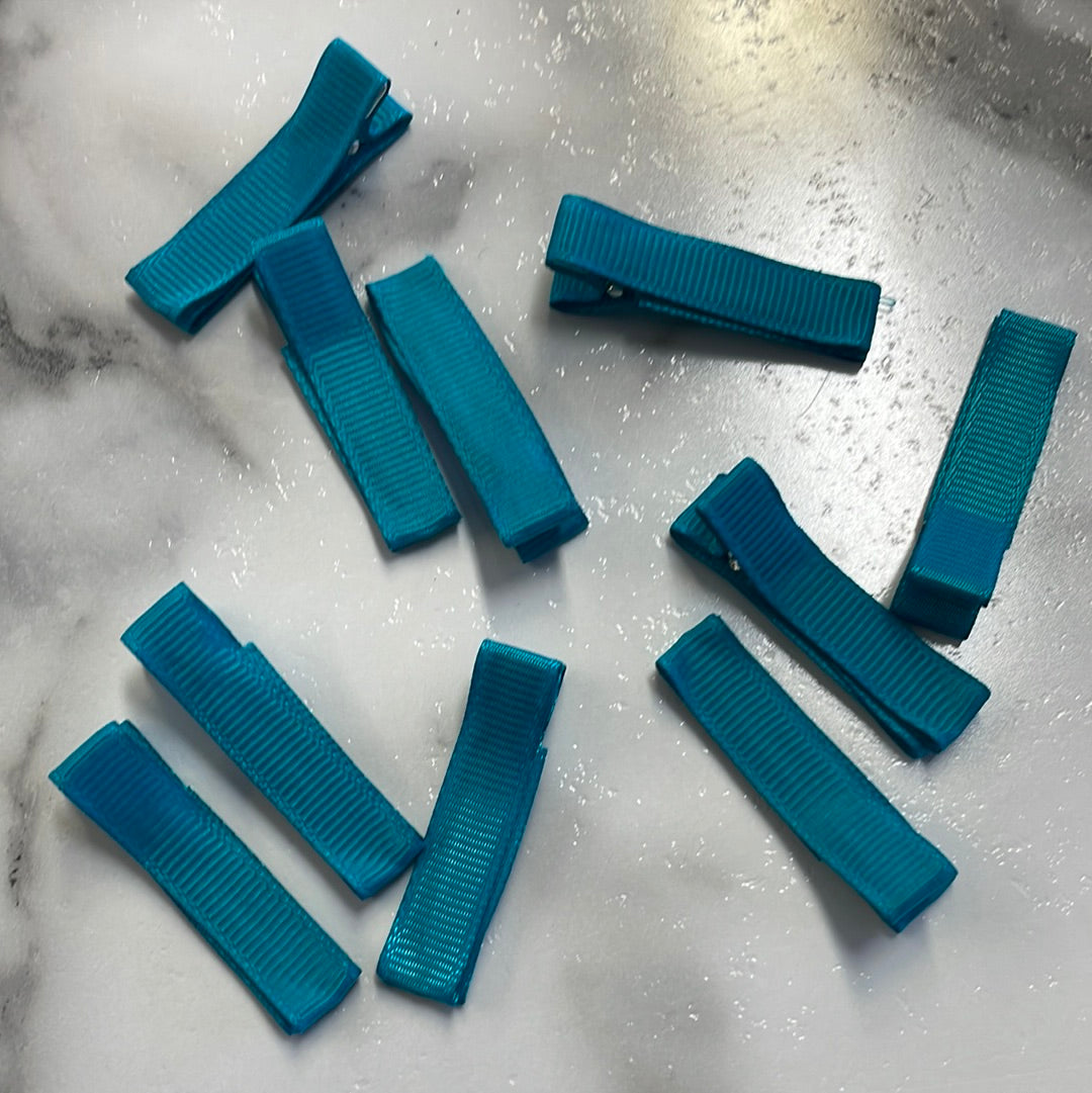 45MM Ribbon Covered Clip - Peacock Blue