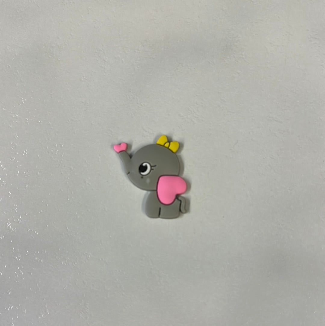 Elephant With Hearts Rubber 5pk