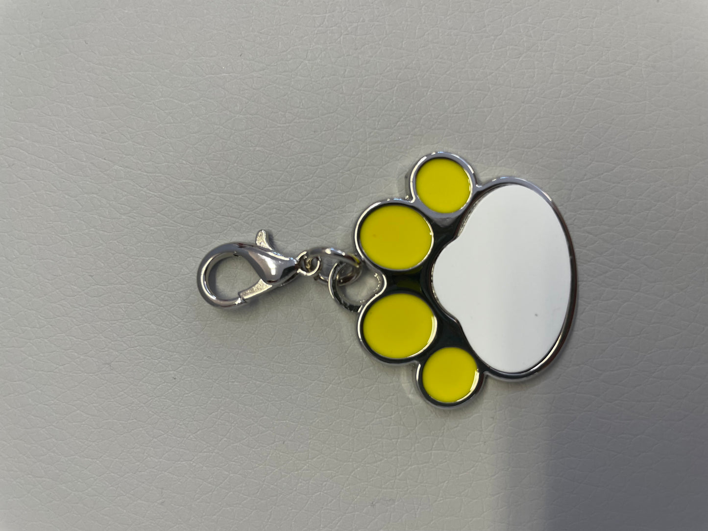 Metal Paw Print Tag w Inserts - Yellow