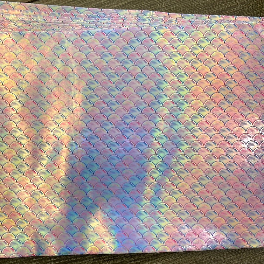 Shimmer Pastel Mermaid Scales Faux Leather - Horizontal
