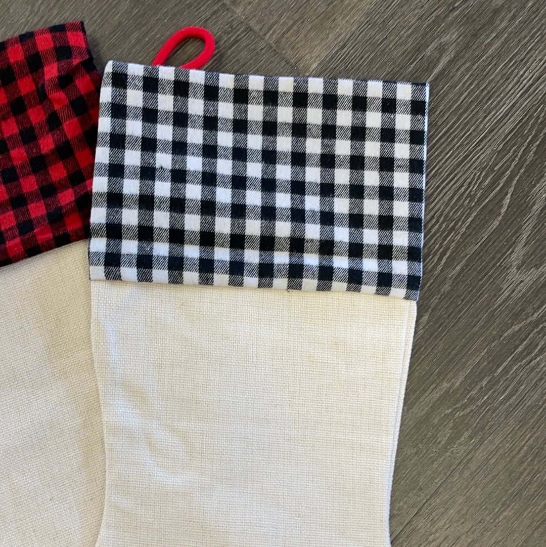 Plaid Cuff Christmas Stocking for Sub