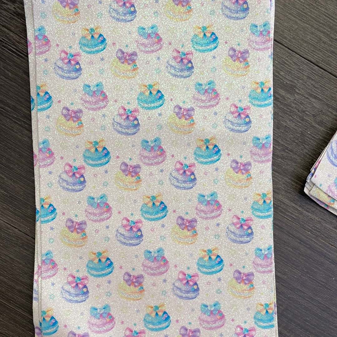 Fine Glitter Pastel Macaroons Faux leather